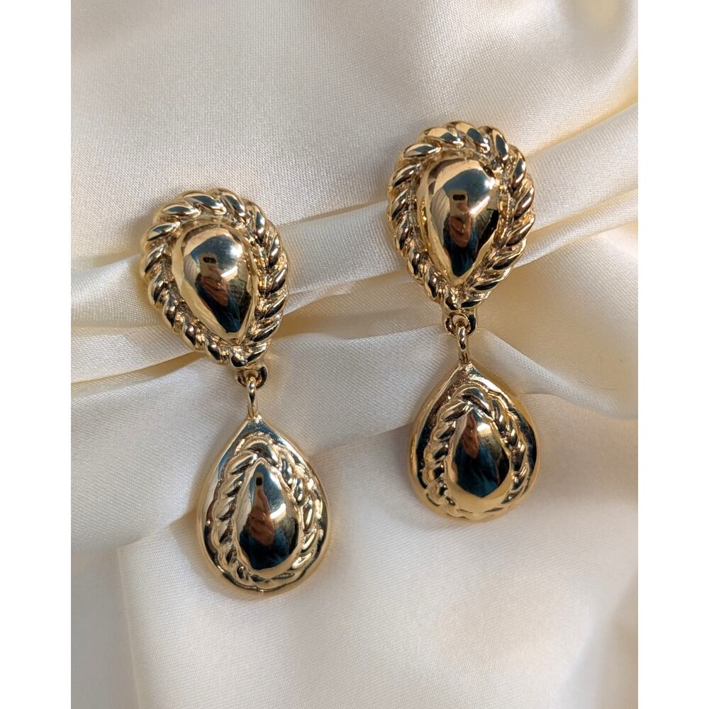 Vintage Givenchy Gold Tone Clip On Earrings